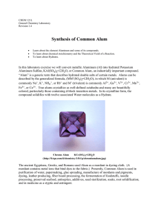 Synthesis of Common Alum