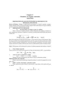 Chapter-V Chemistry of organic comounds ALKANES PREPARATION OF ALKANES WITH SPECIAL REFERENCE TO