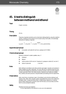 45. A test to distinguish between methanol and ethanol Microscale Chemistry 173