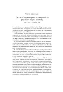 The use of organomagnesium compounds in preparative organic chemistry V G