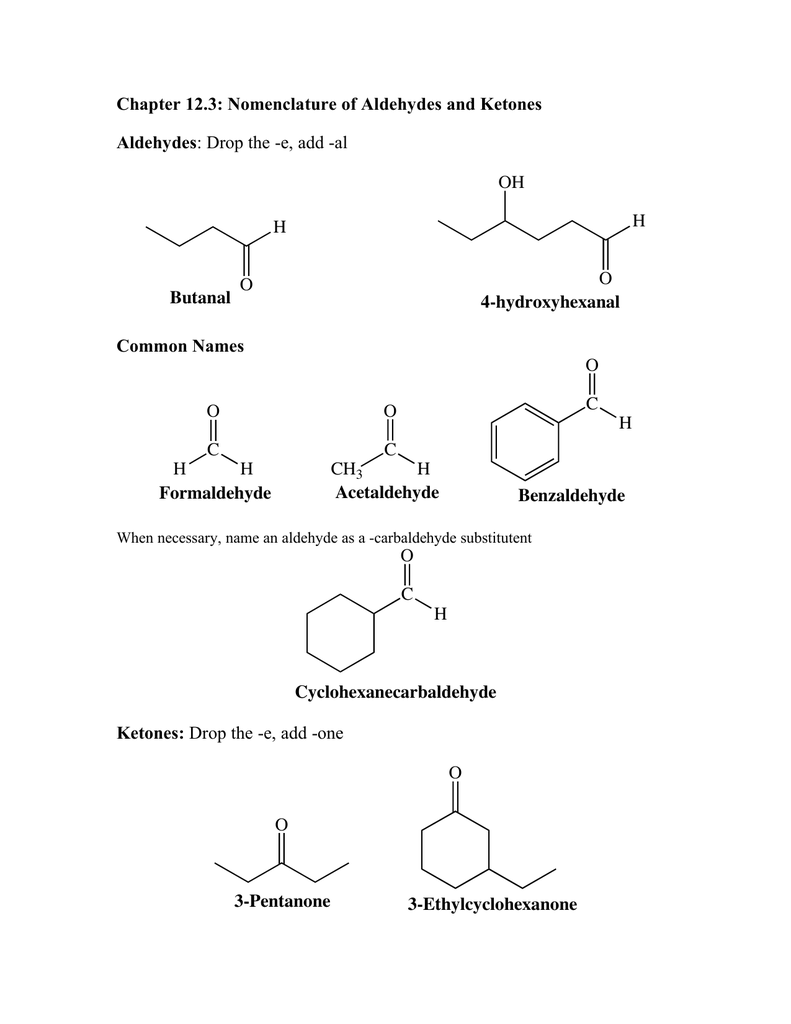 Chapter 12 3 Nomenclature Of Aldehydes And Ketones Aldehydes Butanal 4 