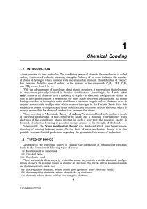 1 Chemical Bonding 1.1 INTRODUCTION