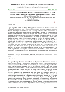 Biological treatment of Azo dyes and textile industry effluent by... Schizophyllum commune and Lenzites eximia