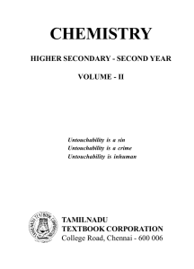CHEMISTRY HIGHER SECONDARY - SECOND YEAR VOLUME - II TAMILNADU