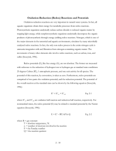 Oxidation-Reduction (Redox) Reactions and Potentials