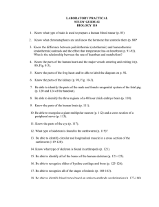 LABORATORY PRACTICAL STUDY GUIDE #2 BIOLOGY 110