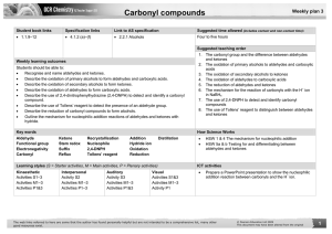 Carbonyl compounds  Weekly plan 3