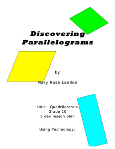 Discovering Parallelograms  by