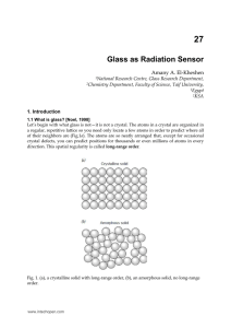 27 Glass as Radiation Sensor Amany A. El-Kheshen