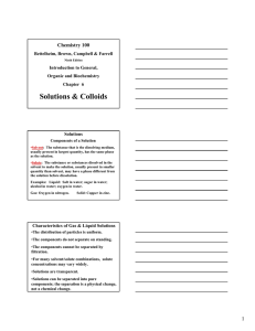 Solutions &amp; Colloids Chemistry 100