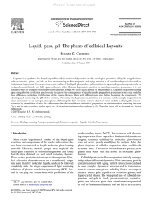 Liquid, glass, gel: The phases of colloidal Laponite Author's personal copy