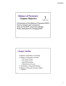 3 Balance of Payments: Chapter Objective