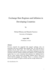 Exchange Rate Regimes and Inflation in Developing Countries by