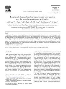 Kinetics of chemical marker formation in whey protein M.H. Lau