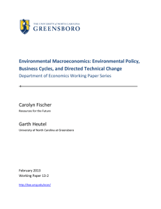 Environmental Macroeconomics: Environmental Policy, Business Cycles, and Directed Technical Change Carolyn Fischer