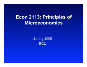 Econ 2113: Principles of Microeconomics Spring 2009 ECU