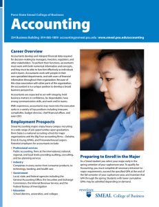 Accounting Career Overview Penn State Smeal College of Business 354 Business Building