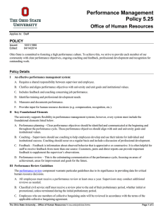 Performance Management Policy 5.25 Office of Human Resources POLICY