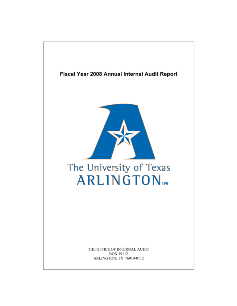 Fiscal Year 2008 Annual Internal Audit Report BOX 19112