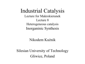 Industrial Catalysis Inorganinic Synthesis Nikodem Kuźnik