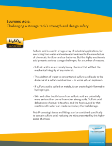 H2SO4 Sulfuric Acid. Challenging a storage tank’s strength and design safety.