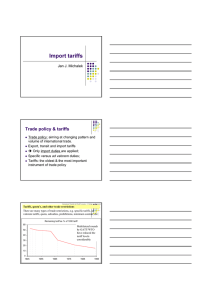 Import tariffs Trade policy &amp; tariffs Jan J. Michalek