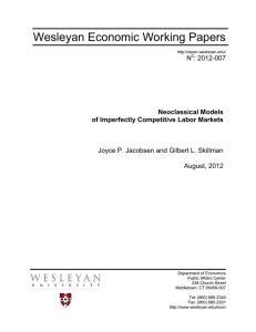 Wesleyan Economic Working Papers N : 2012-007