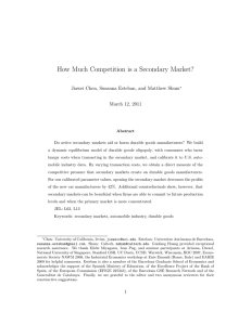 How Much Competition is a Secondary Market? March 12, 2011