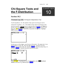 10 Chi-Square Tests and the F-Distribution