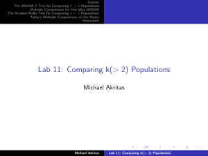 Outline The ANOVA F-Test for Comparing k &gt; 2 Populations