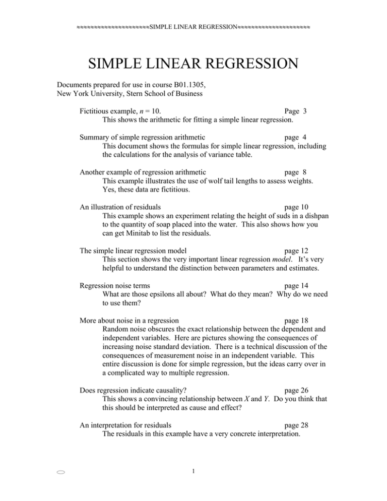 simple linear regression research paper pdf