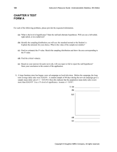 CHAPTER 9 TEST FORM A