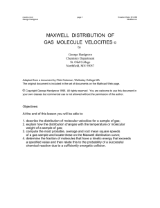 MAXWELL  DISTRIBUTION  OF GAS  MOLECULE  VELOCITIES © by