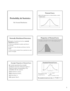 Probability &amp; Statistics Normal Curve Properties of Normal Curve Normally Distributed Outcomes