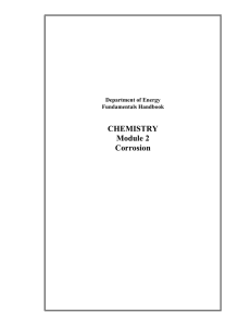 CHEMISTRY Module 2 Corrosion Department of Energy