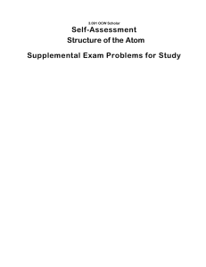 Structure of the Atom Self-Assessment 3.091 OCW Scholar