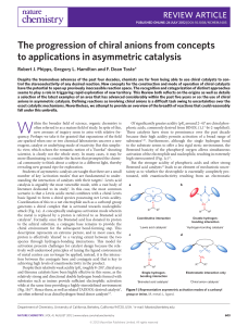 The progression of chiral anions from concepts