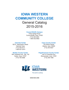 IOWA WESTERN COMMUNITY COLLEGE General Catalog 2015-2016