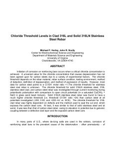 Chloride Threshold Levels in Clad 316L and Solid 316LN Stainless