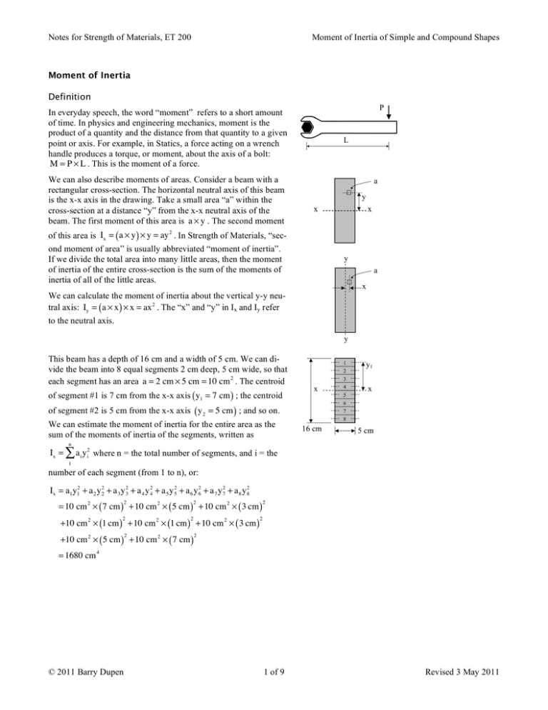 Notes for Strength of Materials, ET 200 Definition