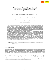 Variation in Cement Properties and Its Effect on Quality of Concrete Top