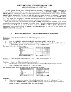 DIFFERENTIAL EQUATIONS with TI-89