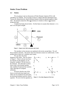 Statics Truss Problem 2.1 Statics