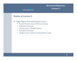 Structural Dynamics Lecture 3 Outline of Lecture 3 Single-Degree-of-Freedom Systems (cont.)