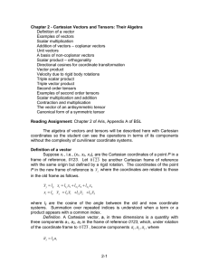 Chapter 2 - Cartesian Vectors and Tensors: Their Algebra Scalar multiplication