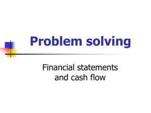 Problem solving Financial statements and cash flow