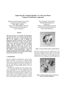 Improving the Technical Quality of a Universal Motor
