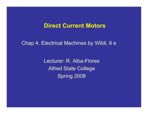 Direct Current Motors Chap 4. Electrical Machines by Wildi, 6 e