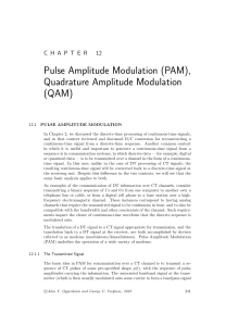 Pulse Amplitude Modulation (PAM), Quadrature Amplitude Modulation (QAM)