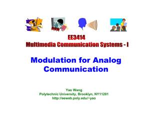 Modulation for Analog Communication Yao Wang Polytechnic University, Brooklyn, NY11201